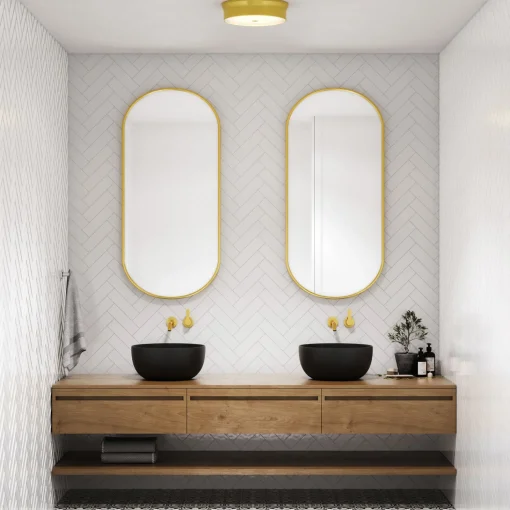 Abbey 12" LED Flush Mount, Aged Brass