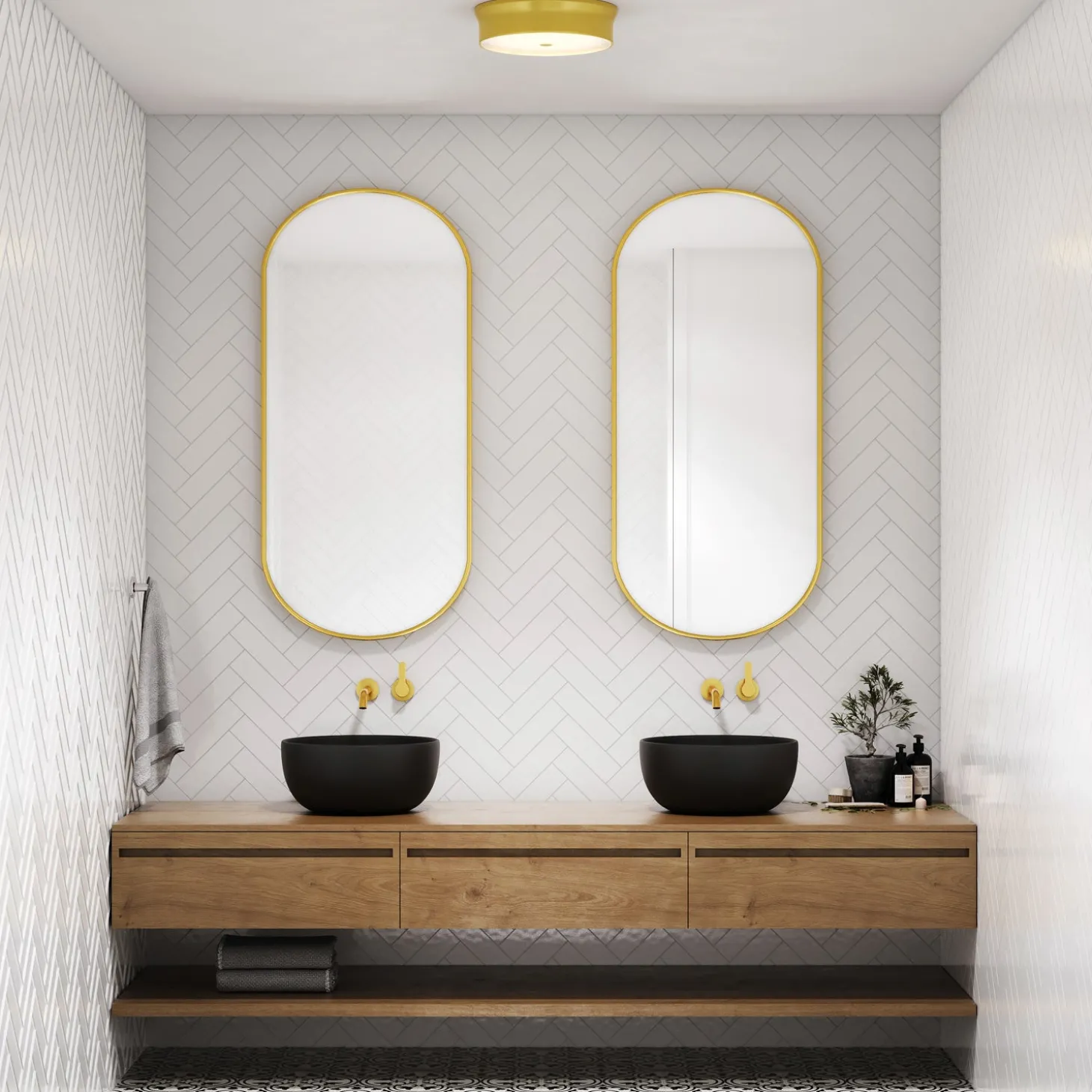 Abbey 12" LED Flush Mount, Aged Brass