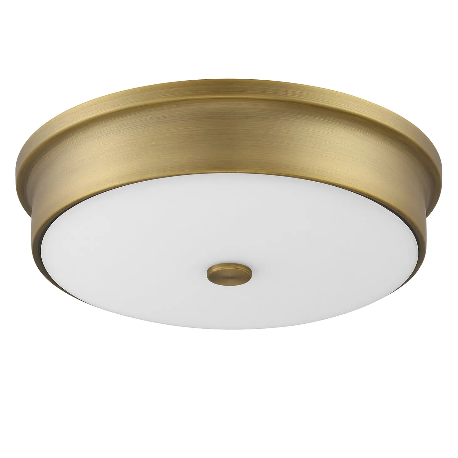 Abbey 12" LED Flush Mount, Aged Brass
