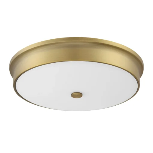 Abbey 15" LED Flush Mount, Aged Brass