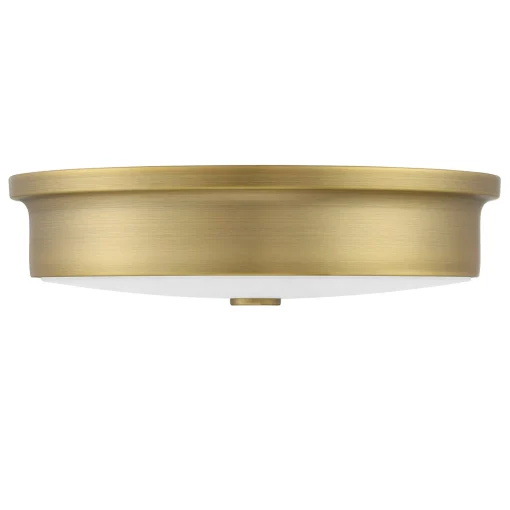 Abbey 12" LED Flush Mount, Aged Brass