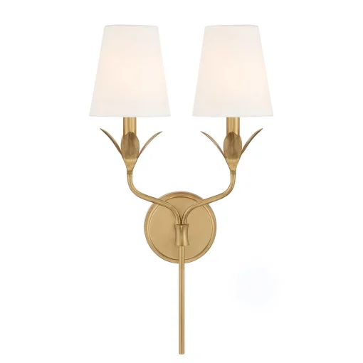 Alice Double Sconce, Antique Gold