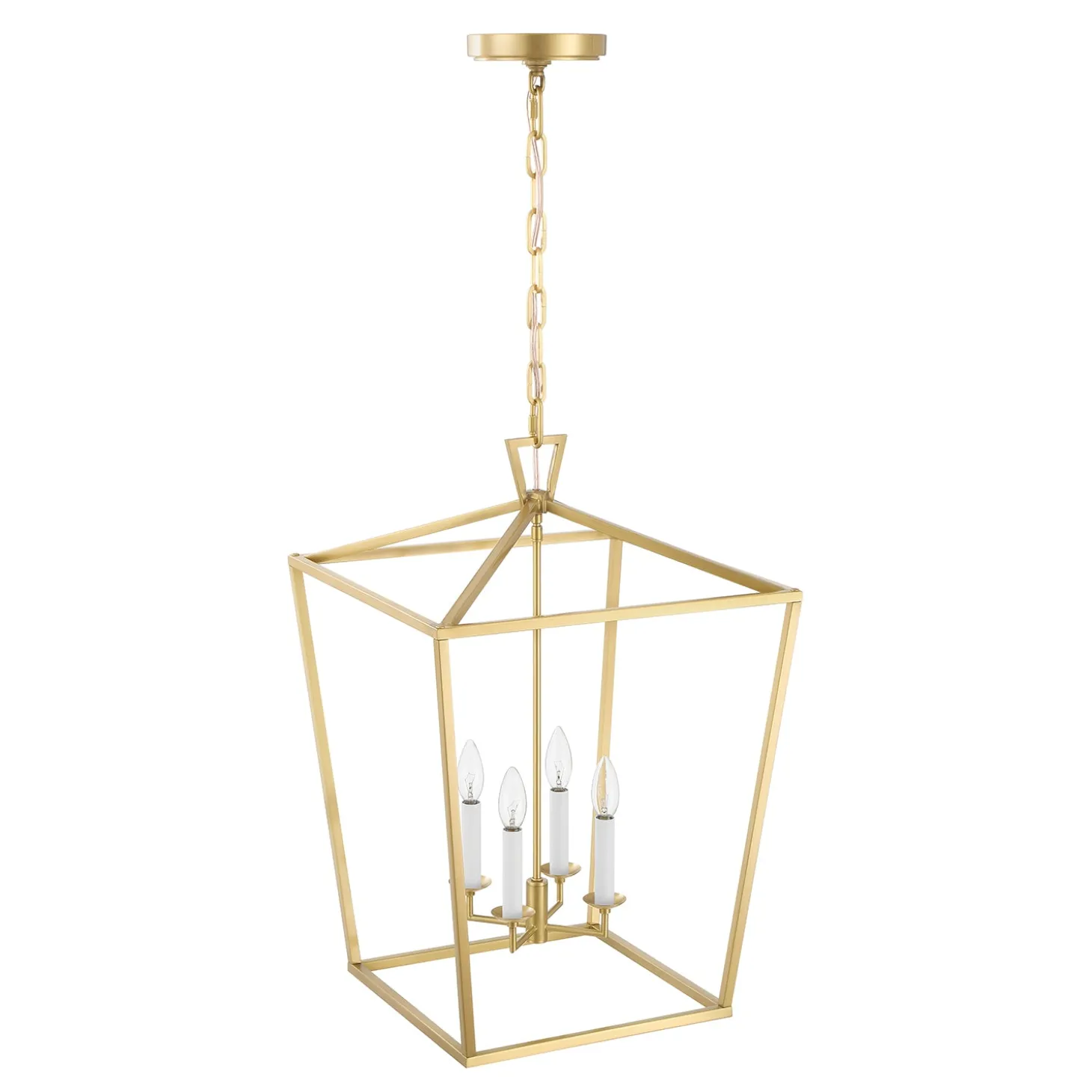 Anover Large Lantern Pendant, Satin Brass