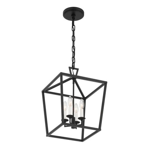 Anover Medium Lantern Pendant, Matte Black