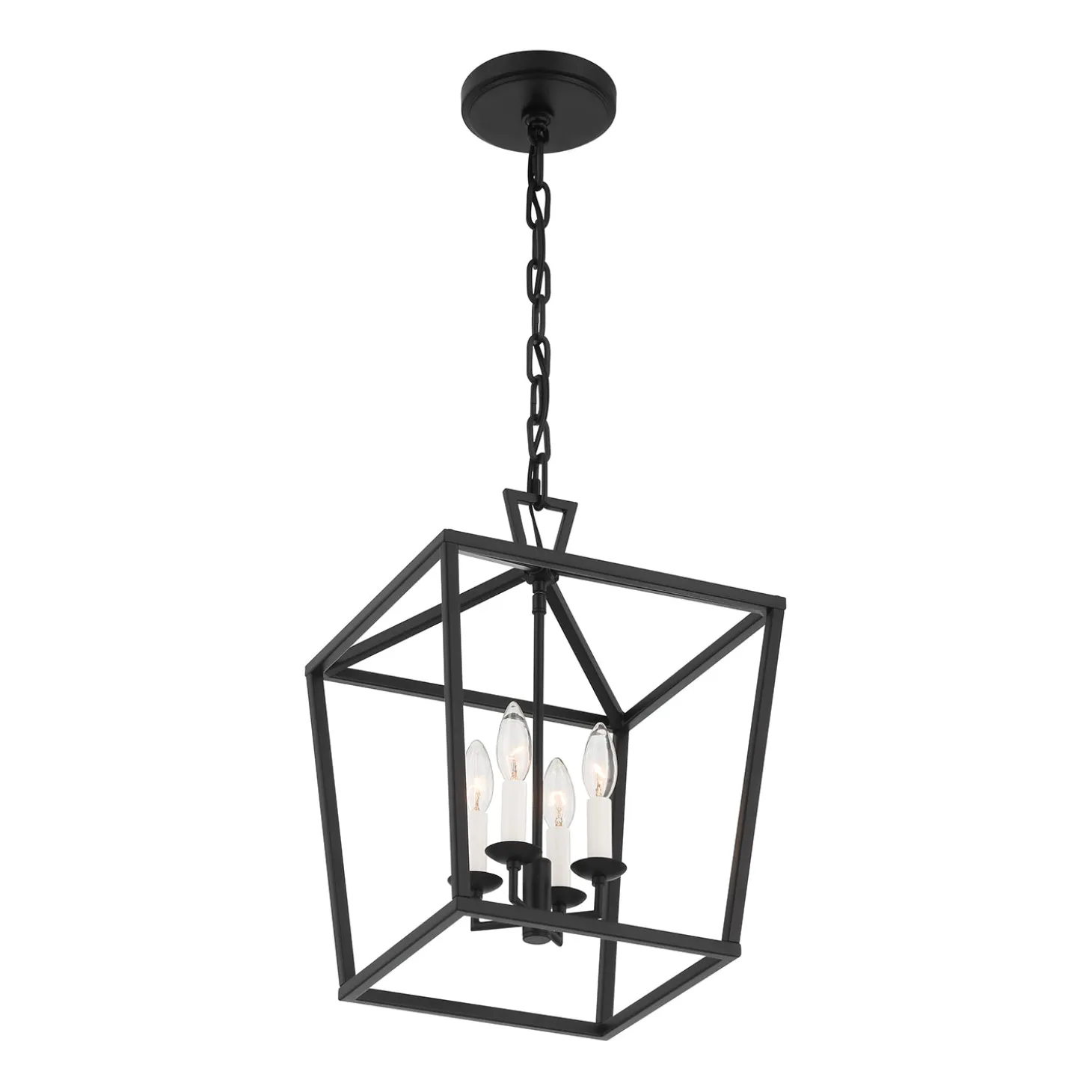 Anover Medium Lantern Pendant, Matte Black