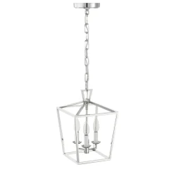 Anover Small Lantern Pendant, Polished Nickel
