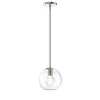 Aria 8" Clear Globe Pendant, Polished Nickel