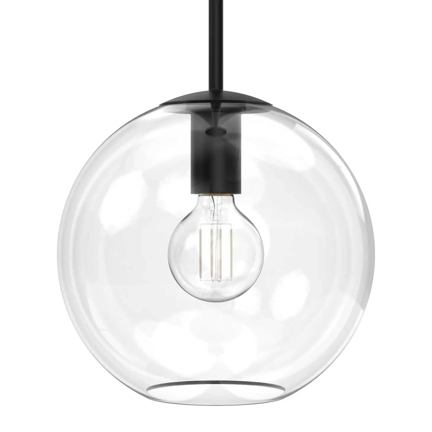 Aria 10" Clear Globe Pendant, Matte Black