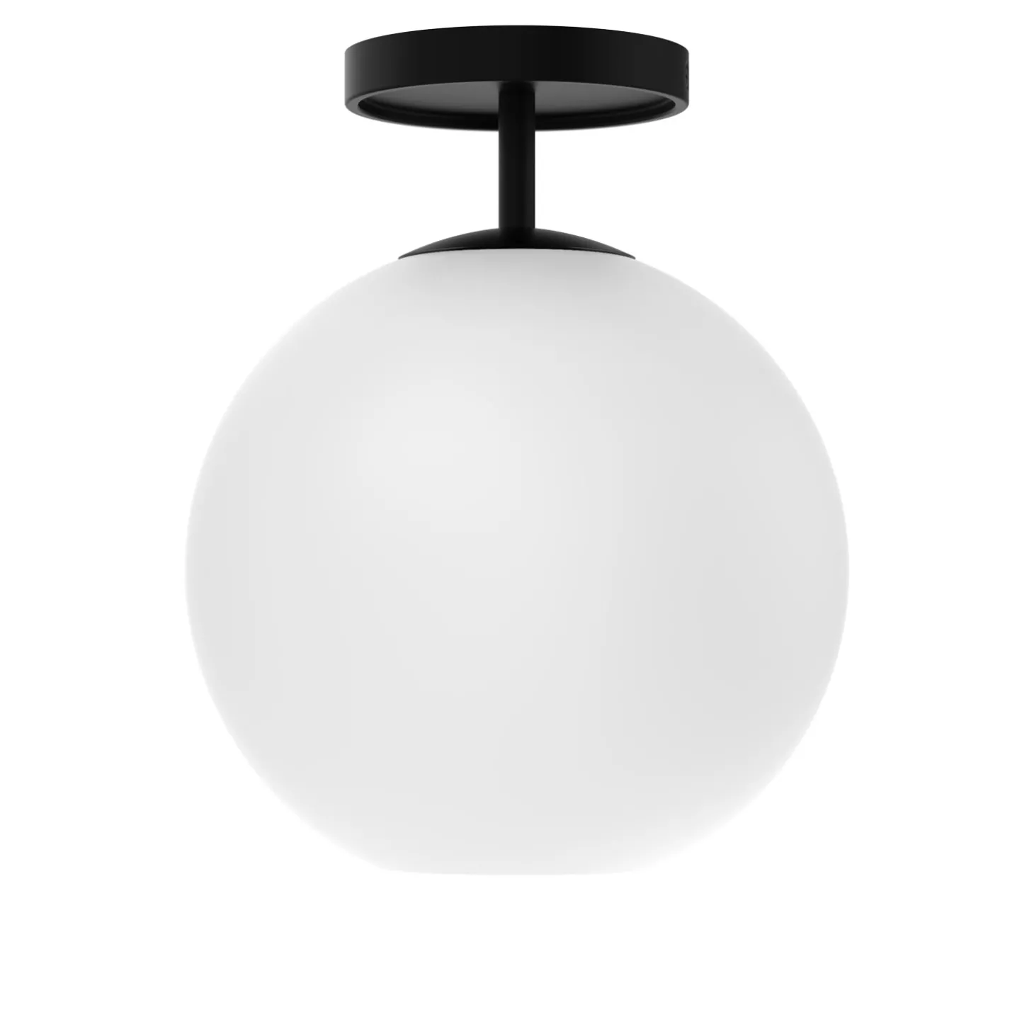 Aria 10" Flush Mount, Matte Black with Opal Glass