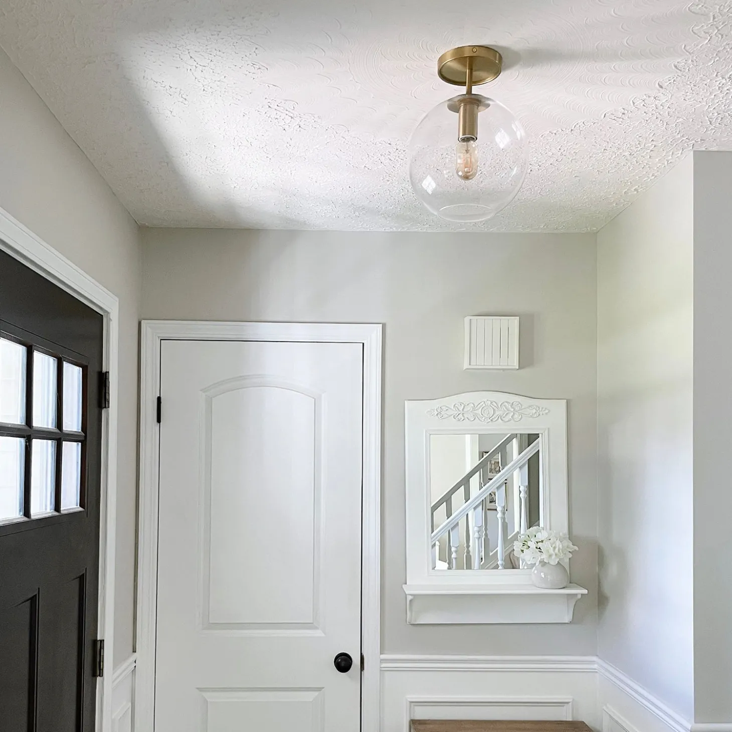 Aria 10" Flush Mount, Satin Brass with Clear Glass