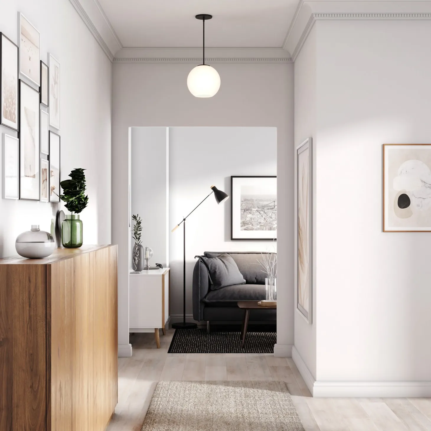 Aria 10" Opal Globe Pendant , Matte Black