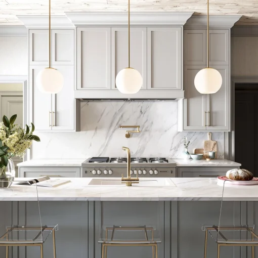 Aria 10" Opal Globe Pendant, Satin Brass