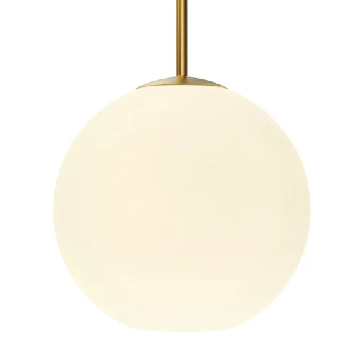 Aria 10" Opal Globe Pendant, Satin Brass