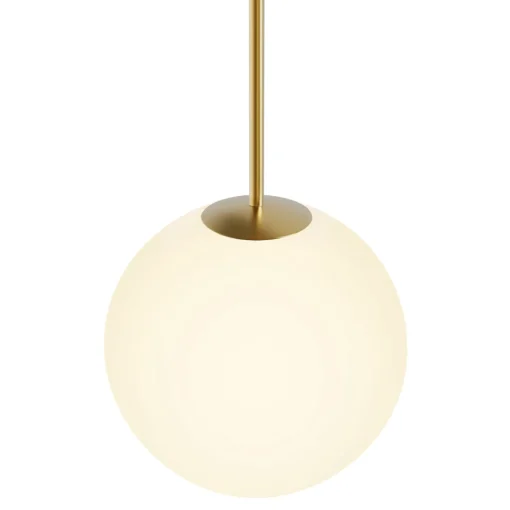 Aria 10" Opal Globe Pendant, Satin Brass