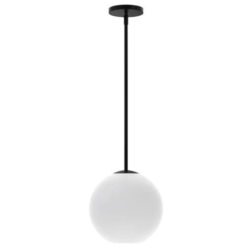 Aria 10" Opal Globe Pendant , Matte Black