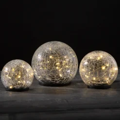Avalon Solar Crackled Glass Globe, Small