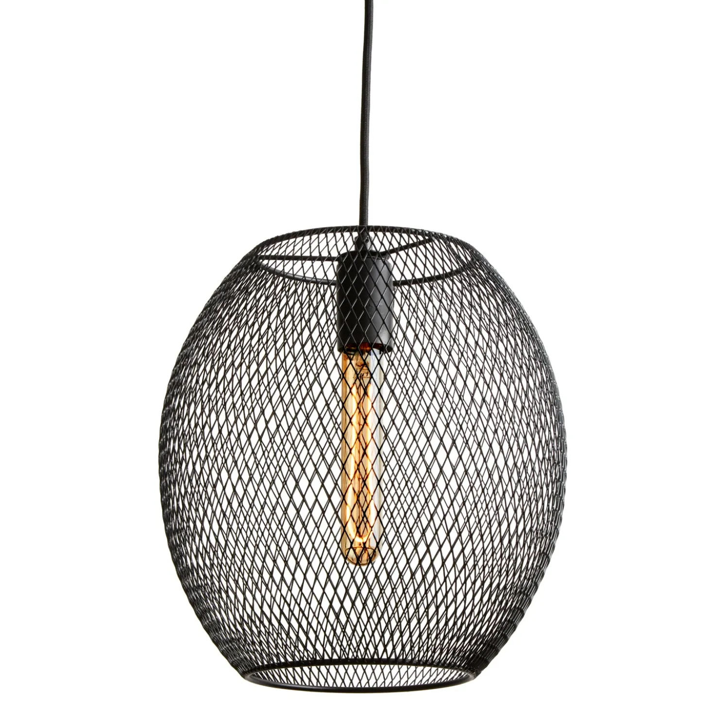 Bergen Oval Pendant, Matte Black