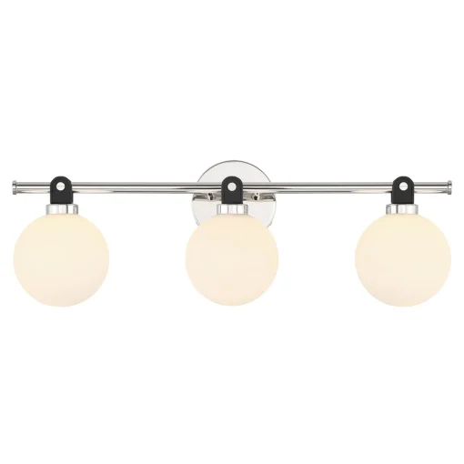 Bryce 3 Globe LED Vanity, Polished Nickel