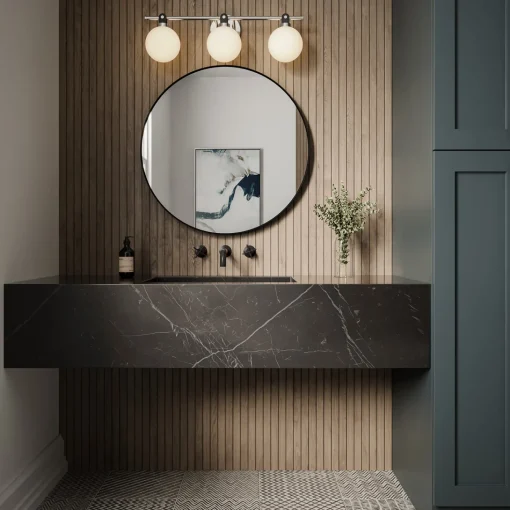 Bryce 3 Globe LED Vanity, Polished Nickel
