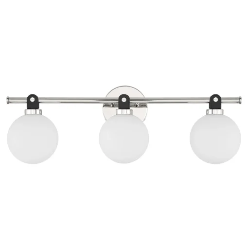 Bryce 3 Globe LED Vanity, Polished Nickel