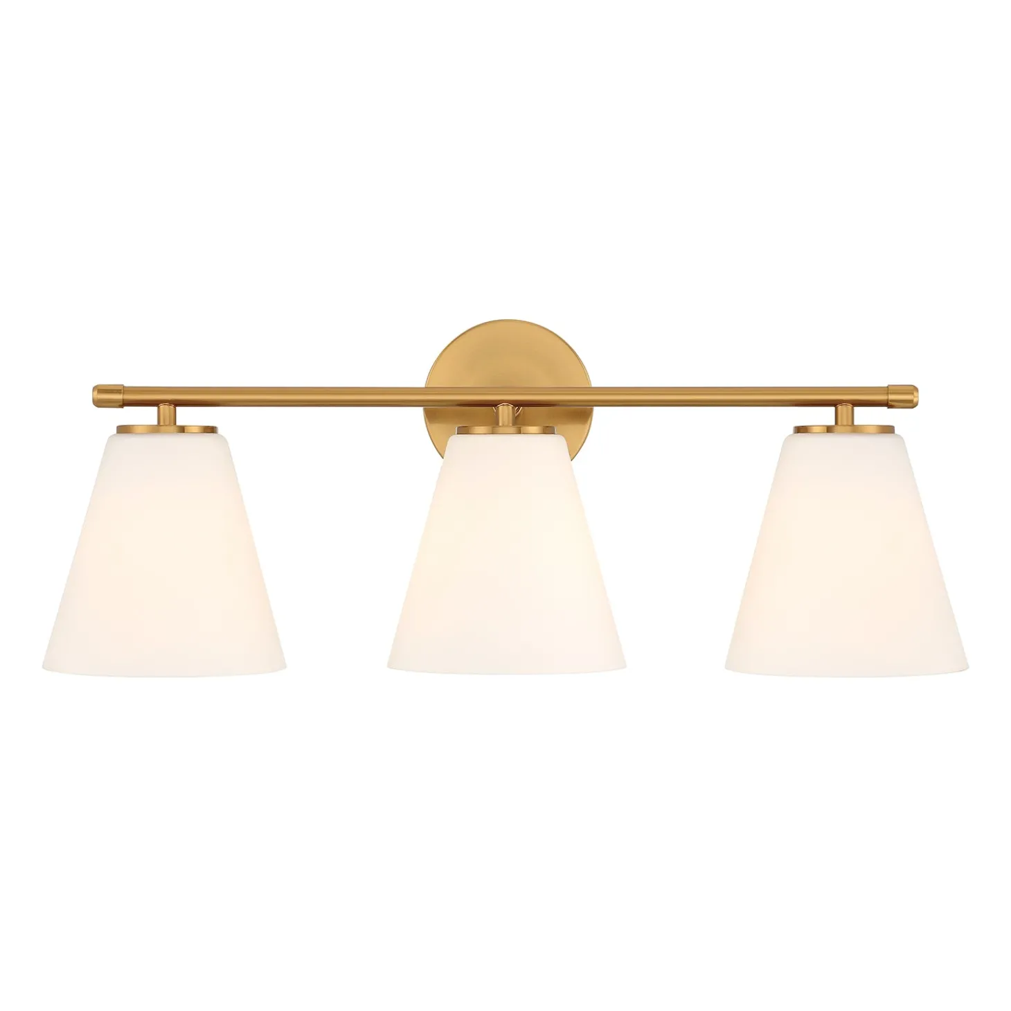Carlisle 3 Light Vanity, Brushed Brass with Opal Glass