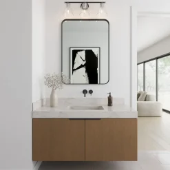 Carlisle 3 Light Vanity, Matte Black and Chrome