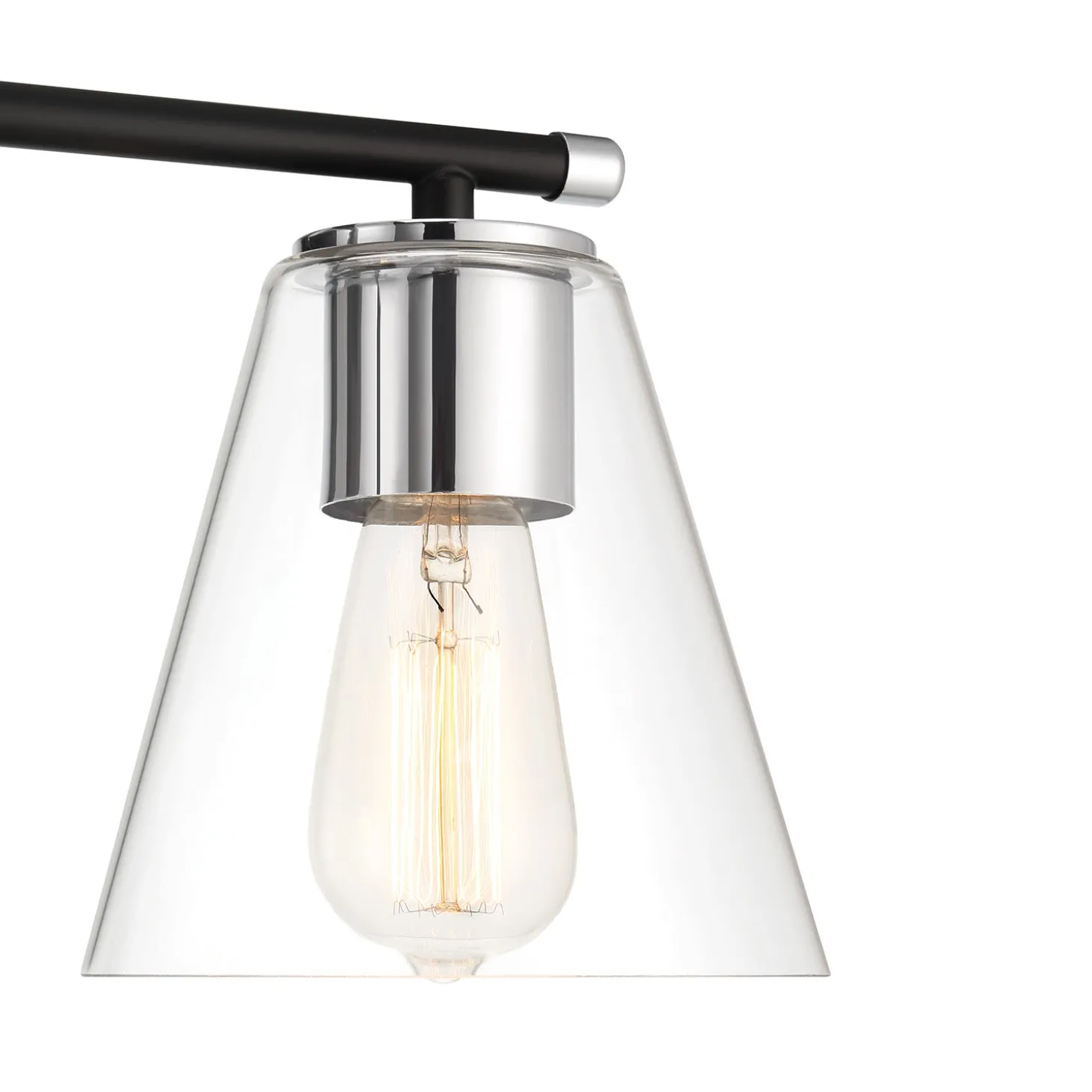 Carlisle 3 Light Vanity, Matte Black and Chrome