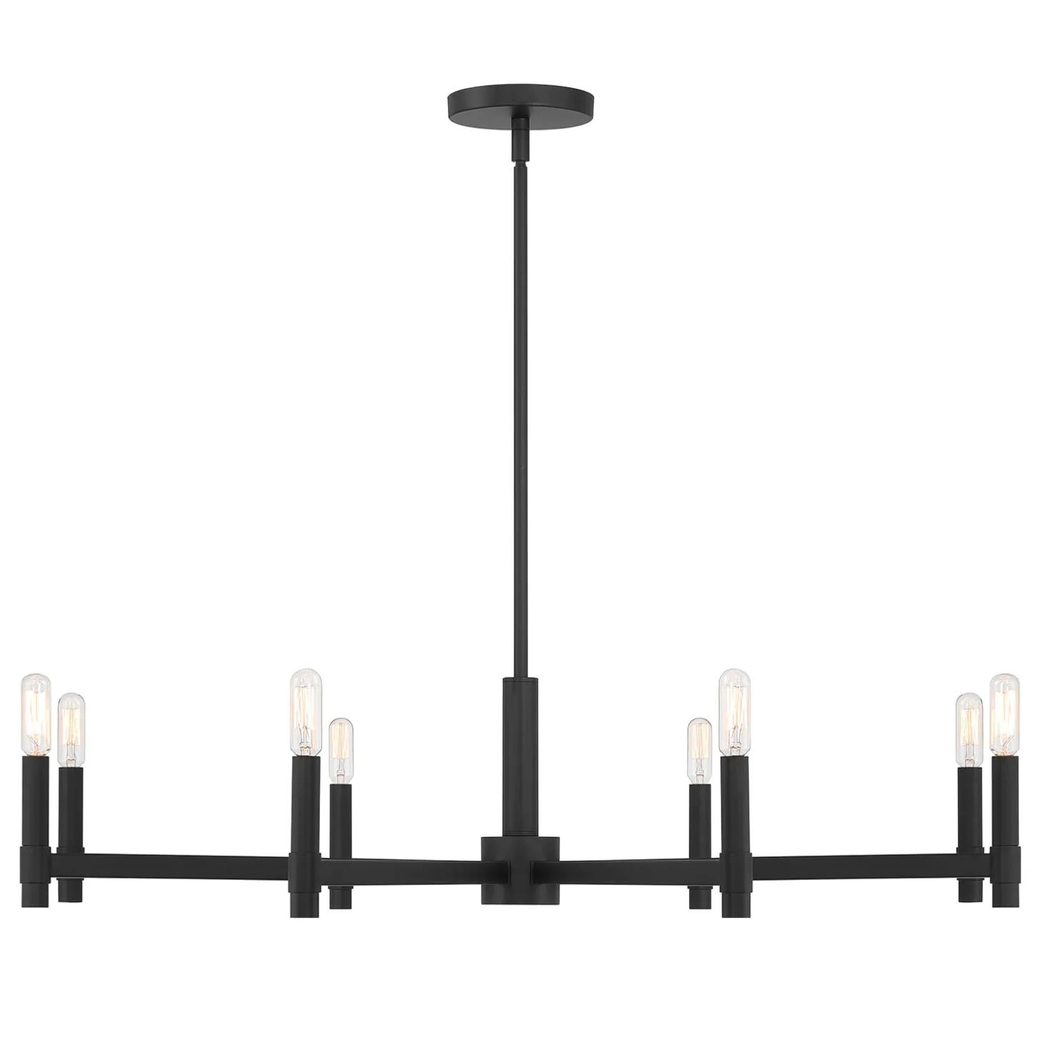 Carson 8 Light Chandelier, Matte Black
