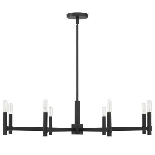 Carson 8 Light Chandelier, Matte Black