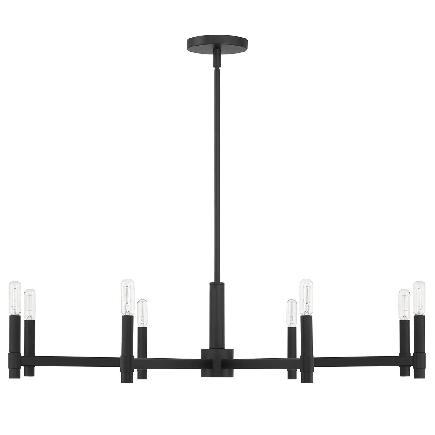 Carson 8 Light Chandelier, Matte Black