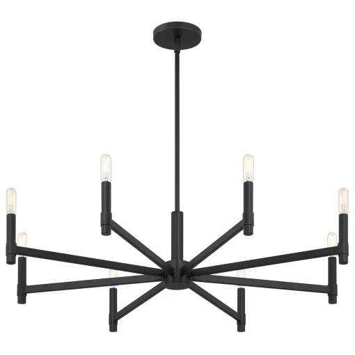 Carson 8 Light Chandelier, Matte Black