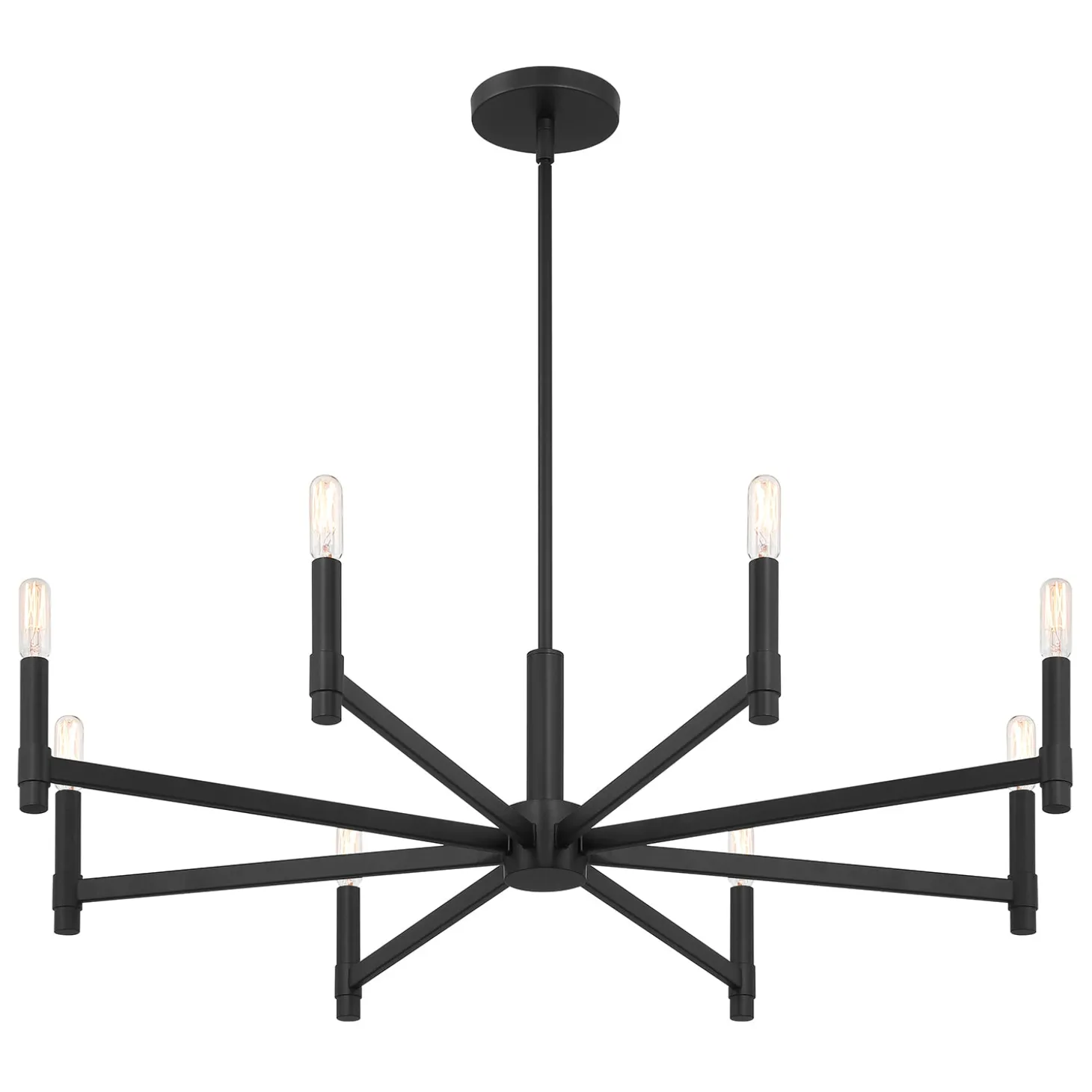 Carson 8 Light Chandelier, Matte Black