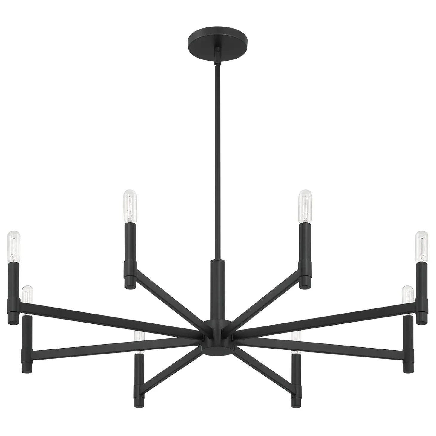 Carson 8 Light Chandelier, Matte Black