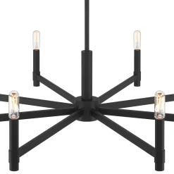 Carson 8 Light Chandelier, Matte Black