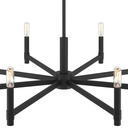 Carson 8 Light Chandelier, Matte Black