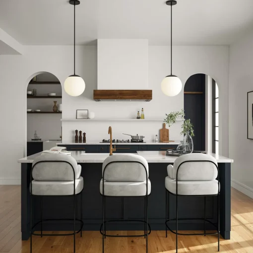 Castell 12" Globe LED Pendant, Matte Black