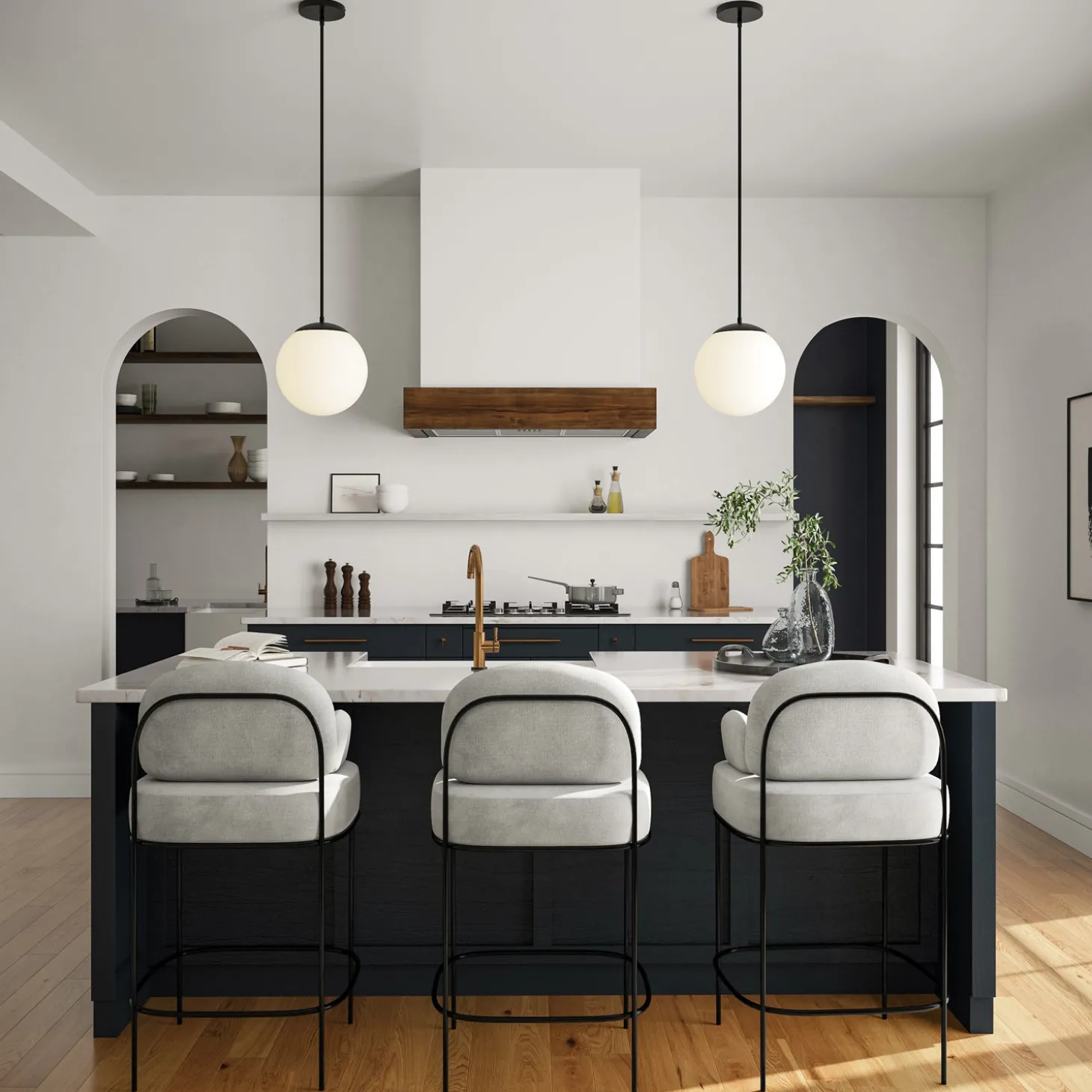 Castell 12" Globe LED Pendant, Matte Black