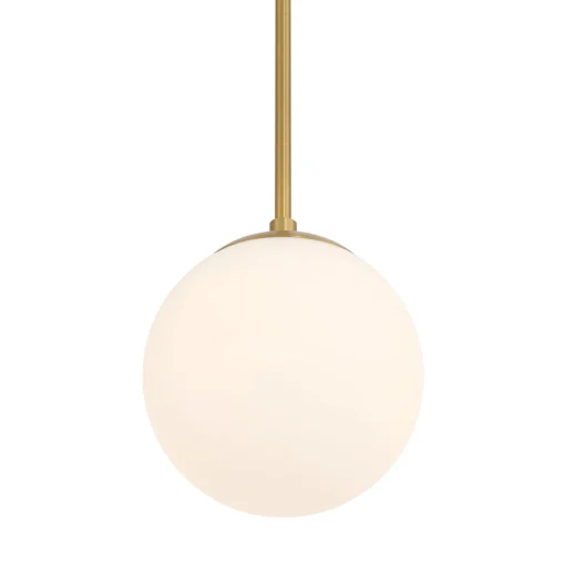 Castell 8" Globe LED Pendant, Aged Brass