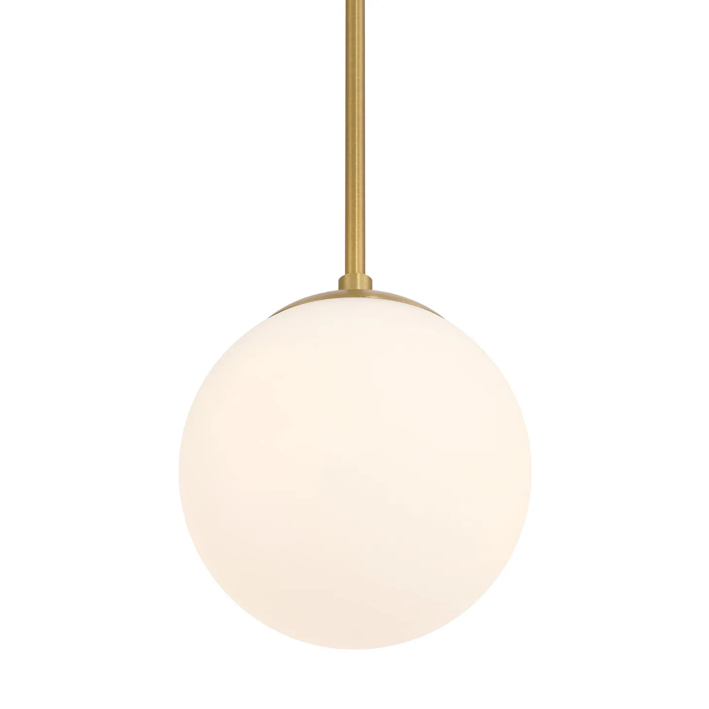 Castell 8" Globe LED Pendant, Aged Brass