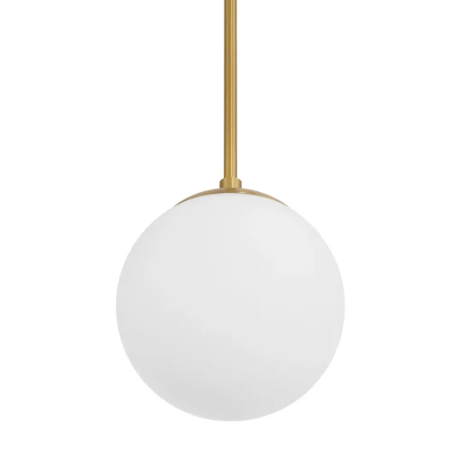 Castell 8" Globe LED Pendant, Aged Brass