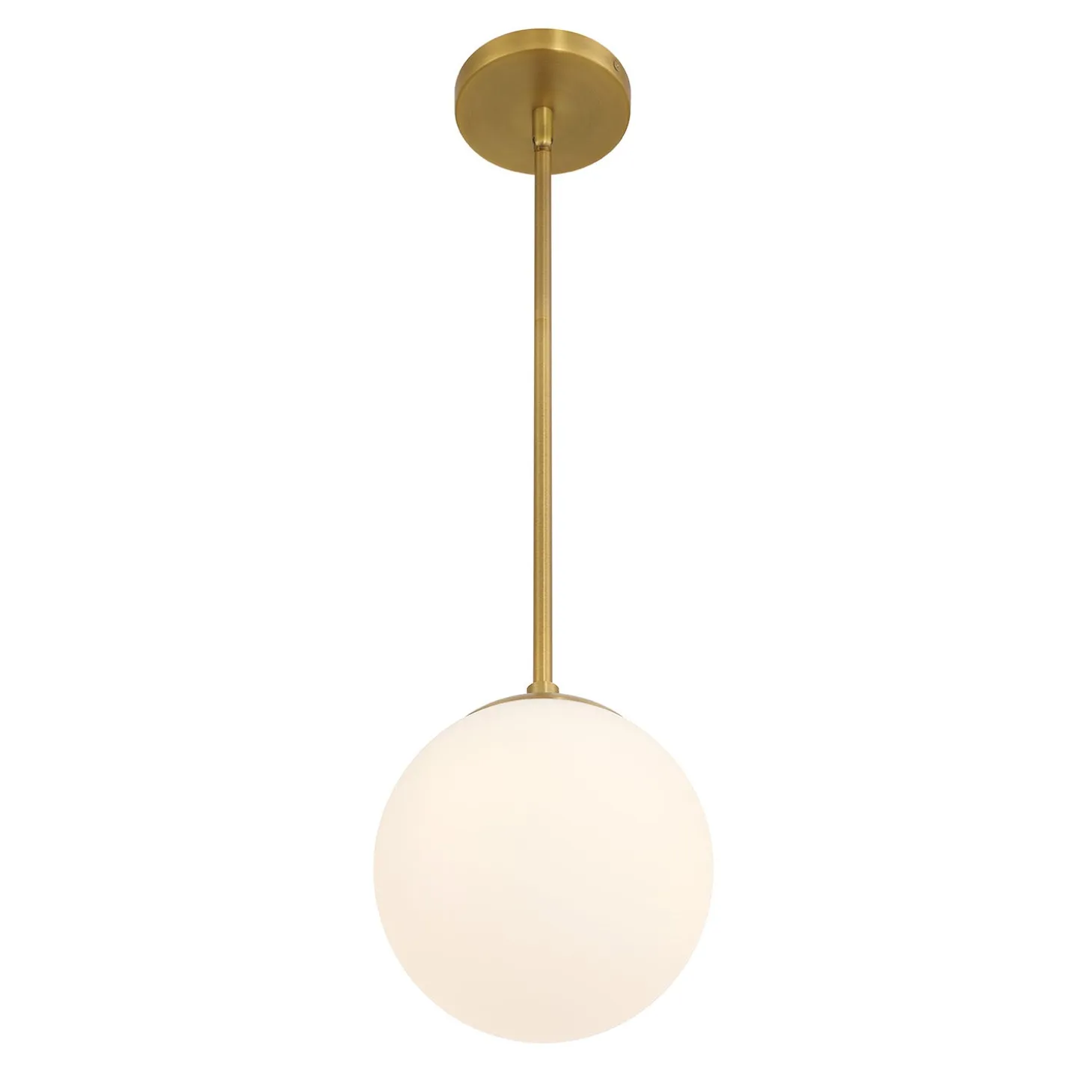 Castell 8" Globe LED Pendant, Aged Brass