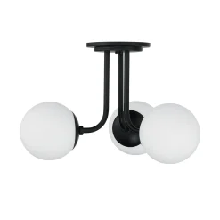 Castell 3 Globe LED Semi-Flush, Matte Black