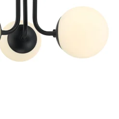 Castell 3 Globe LED Semi-Flush, Matte Black