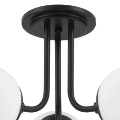 Castell 3 Globe LED Semi-Flush, Matte Black