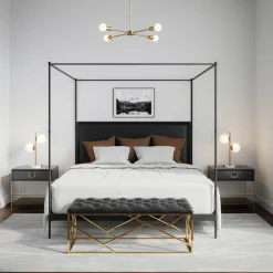 Castell 2 Globe LED Table Lamp, Aged Brass