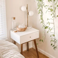 Castell 2 Globe LED Table Lamp, Aged Brass