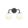 Castell 2 Globe LED Vanity Light, Matte Black