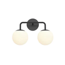 Castell 2 Globe LED Vanity Light, Matte Black