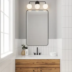 Castell 3 Globe LED Vanity, Matte Black