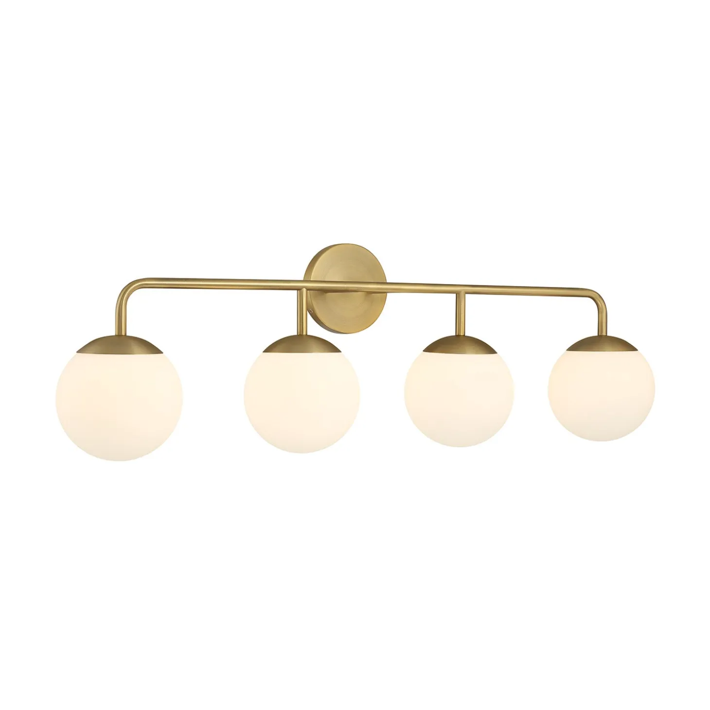 Castell 4 Globe LED Vanity, Aged Brass